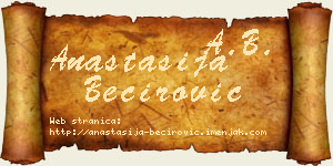Anastasija Bećirović vizit kartica